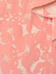 Adrianna Papell Pink Petite One Shoulder Jacquard Gown - Image 6 of 6