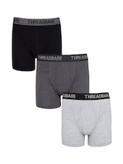 Gris - Pack de 3 bóxers negros de talle bajo de Threadbare - Imagen 1 de 6