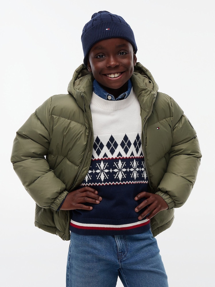 Tommy Hilfiger Green Essential Down Hooded Jacket - Image 1 of 6