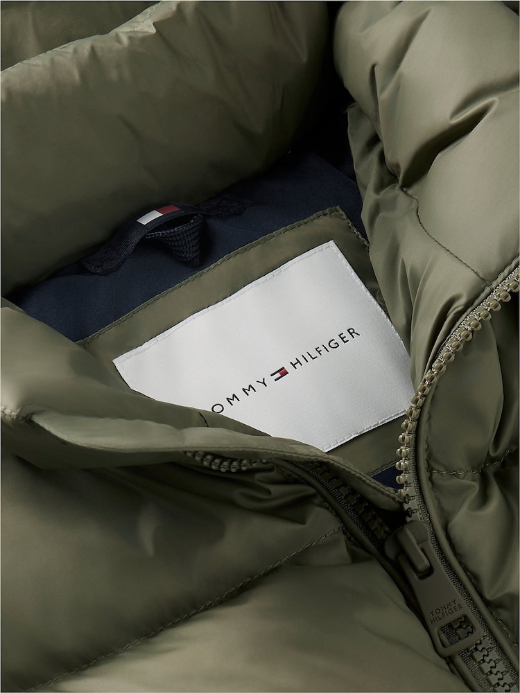 Tommy Hilfiger Green Essential Down Hooded Jacket - Image 6 of 6