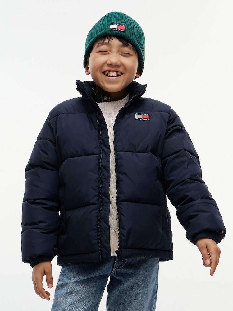 Tommy Hilfiger Blue Essential Ripstop Relaxed Puffer Jacket - Image 1 of 6 Tommy Hilfiger Blue Essential Ripstop Relaxed Puffer Jacket - Image 1 of 6