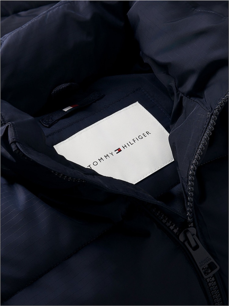 Tommy Hilfiger Blue Essential Ripstop Relaxed Puffer Jacket - Image 6 of 6 Tommy Hilfiger Blue Essential Ripstop Relaxed Puffer Jacket - Image 6 of 6