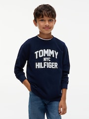 Tommy Hilfiger Blue Logo Long Sleeve T-Shirt - Image 1 of 6