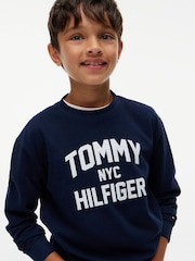 Tommy Hilfiger Blue Logo Long Sleeve T-Shirt - Image 3 of 6
