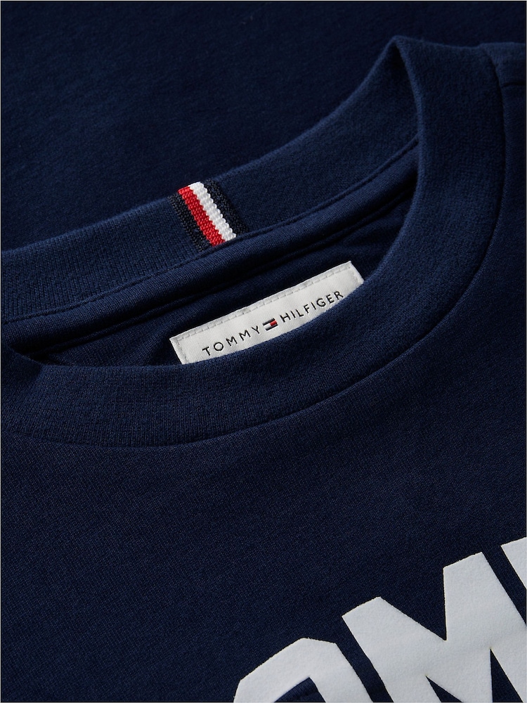 Tommy Hilfiger Blue Logo Long Sleeve T-Shirt - Image 6 of 6