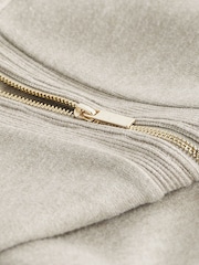Neutral Soft Touch Cosy Zip Detail Jumper Dress - Image 6 of 6