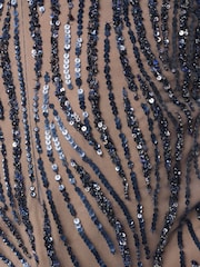 Adrianna Papell Blue Beaded Long Dress - Image 6 of 6