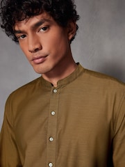 Green Regular Fit Signature Cotton Kurta - Image 4 of 7