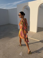Never Fully Dressed Green Abstract Leila Mini Dress - Image 3 of 4