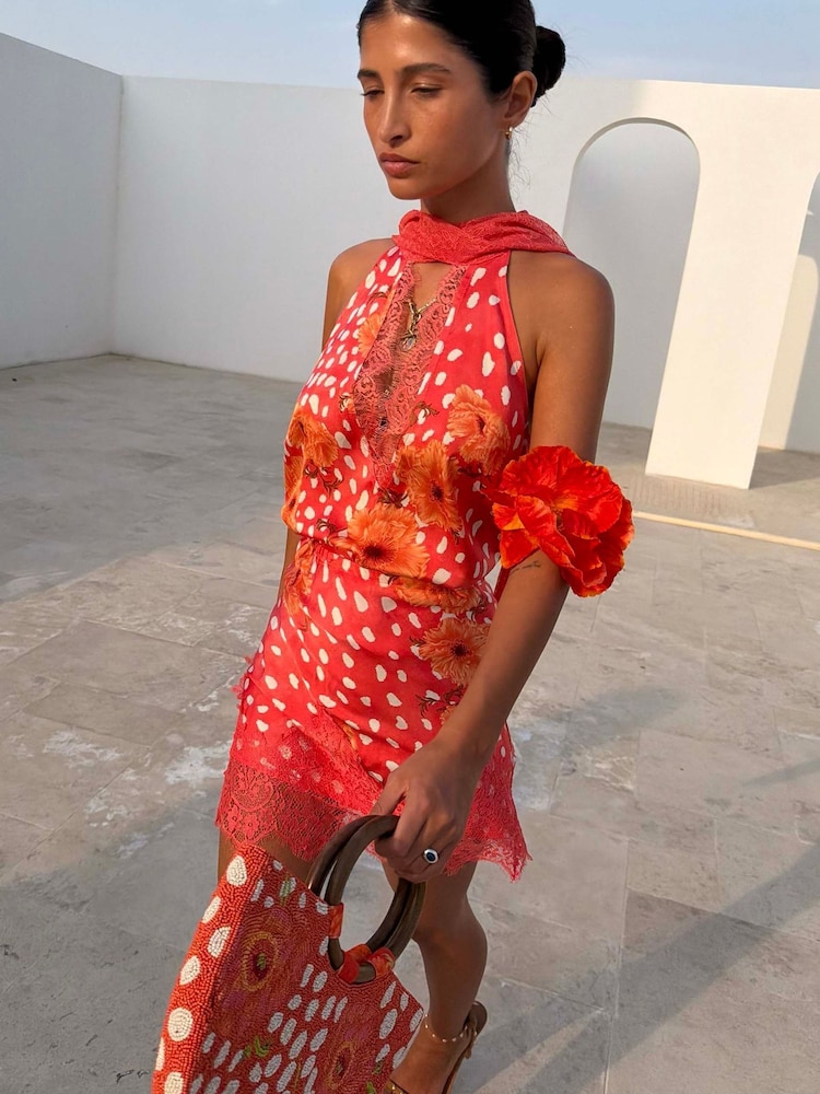 Never Fully Dressed Pink Coral Fawn Poppy Lily Top - Image 5 of 5 Never Fully Dressed Pink Coral Fawn Poppy Lily Top - Image 5 of 5