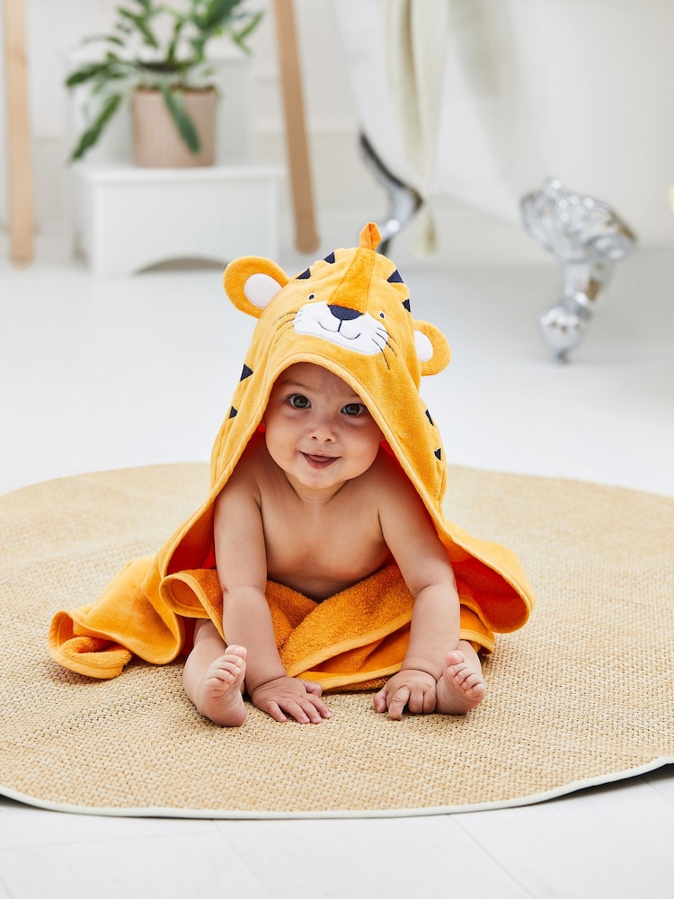 JoJo Maman Bébé Tiger Character Hooded Towel - Image 1 of 4