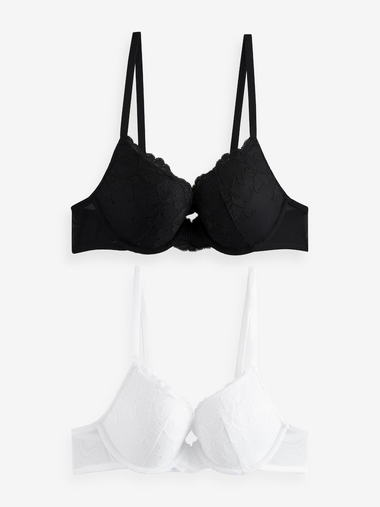Noir/Blanc - Lot de soutiens-gorge en dentelle 2
 - Image 7 of 10