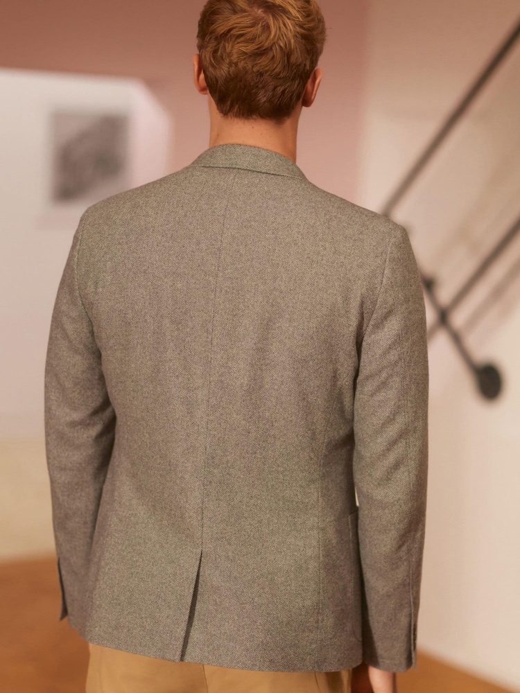 Light Grey Slim Fit Nova Fides Signature Three Button Blazer - Image 2 of 9
