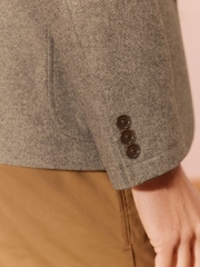 Light Grey Slim Fit Nova Fides Signature Three Button Blazer - Image 6 of 9