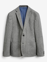 Light Grey Slim Fit Nova Fides Signature Three Button Blazer - Image 7 of 9