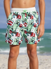 Minecraft Green Swim Shorts (3-16yrs) - Image 1 of 7
