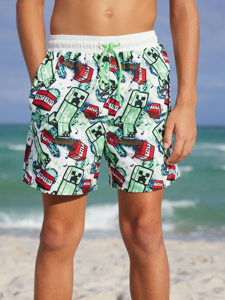 Minecraft Green Swim Shorts (3-16yrs) - Image 1 of 7
