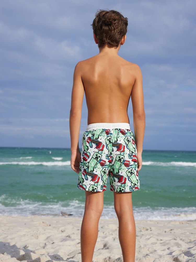 Minecraft Green Swim Shorts (3-16yrs) - Image 2 of 7