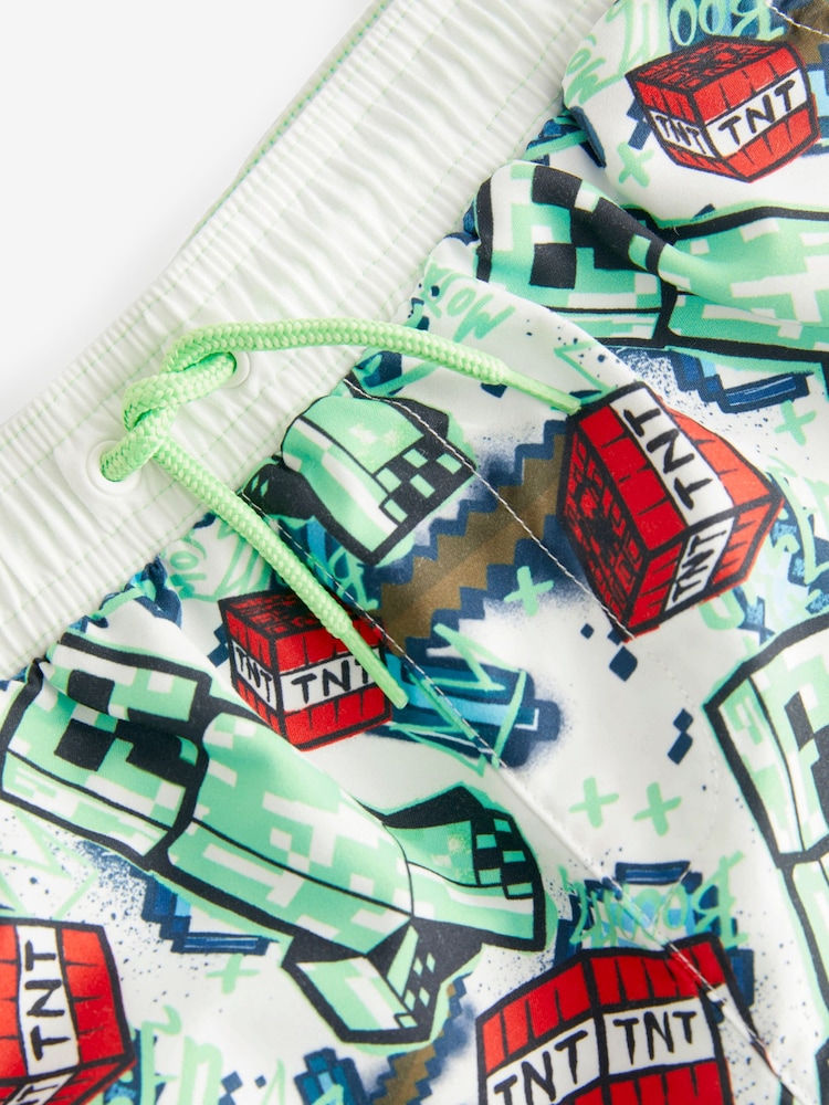 Minecraft Green Swim Shorts (3-16yrs) - Image 7 of 7