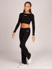 Pantalones legging acampanados con estampado de Pineapple y canalé - Imagen 3 de 6