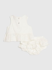 River Island White Ruffle Broderie Top & Short Set - Image 2 of 5