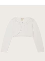 Monsoon White Scatter Pearl Communion Cardigan - Image 1 of 3