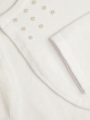 Monsoon White Scatter Pearl Communion Cardigan - Image 3 of 3