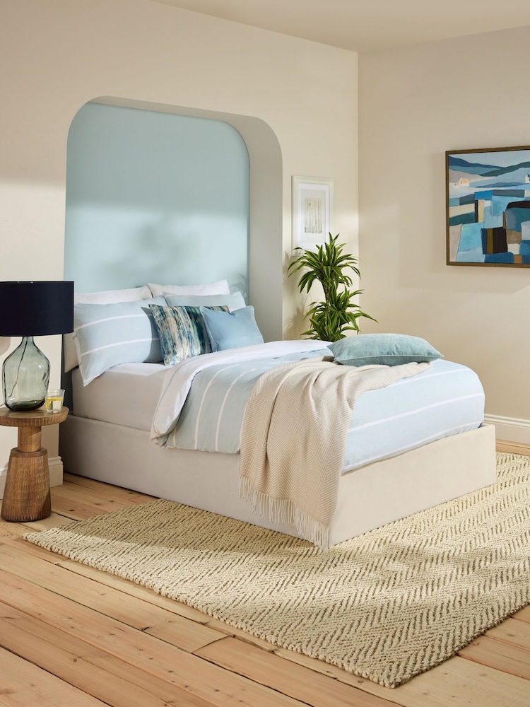 Natural Light Soft Texture Matson Upholstered Ottoman Storage Divan Bed - Image 1 of 6