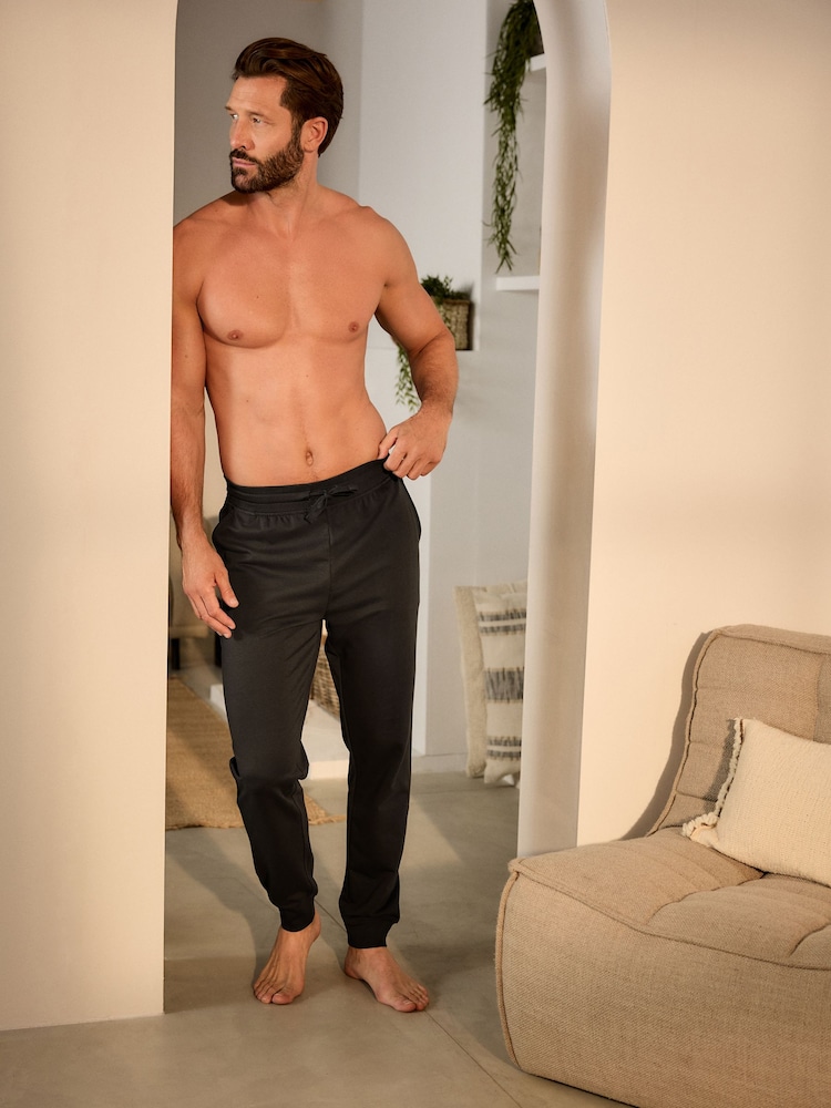 Black Cuffed Slim Lightweight Joggers - Image 2 of 7