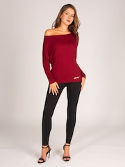 Burgundy Red - Pineapple Monroe Long Sleeve Jersey Top - Larawan 2 ng 7