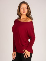 Burgundy Red - Pineapple Monroe Long Sleeve Jersey Top - Larawan 4 ng 7