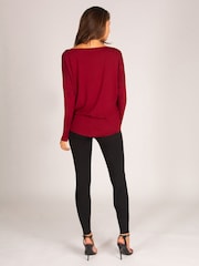 Burgundy Red - Pineapple Monroe Long Sleeve Jersey Top - Larawan 7 ng 7