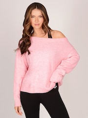 Pineapple Pink Off Shoulder Dancers Knitted Jumper - Image 1 of 6