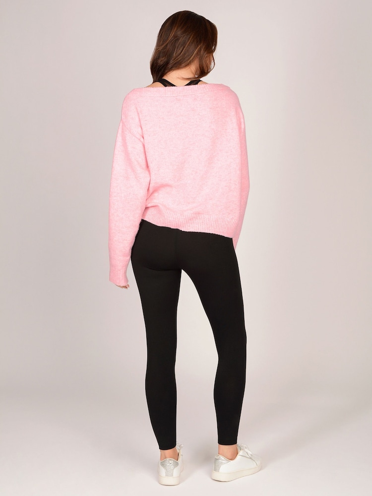 Pineapple Pink Off Shoulder Dancers Knitted Jumper - Image 2 of 6 Pineapple Pink Off Shoulder Dancers Knitted Jumper - Image 2 of 6