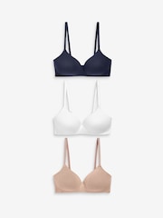 Blanco/Azul marino/Rosa - Pack de 3 sujetadores en mezcla de algodón Ultimate Comfort - Imagen 7 de 10