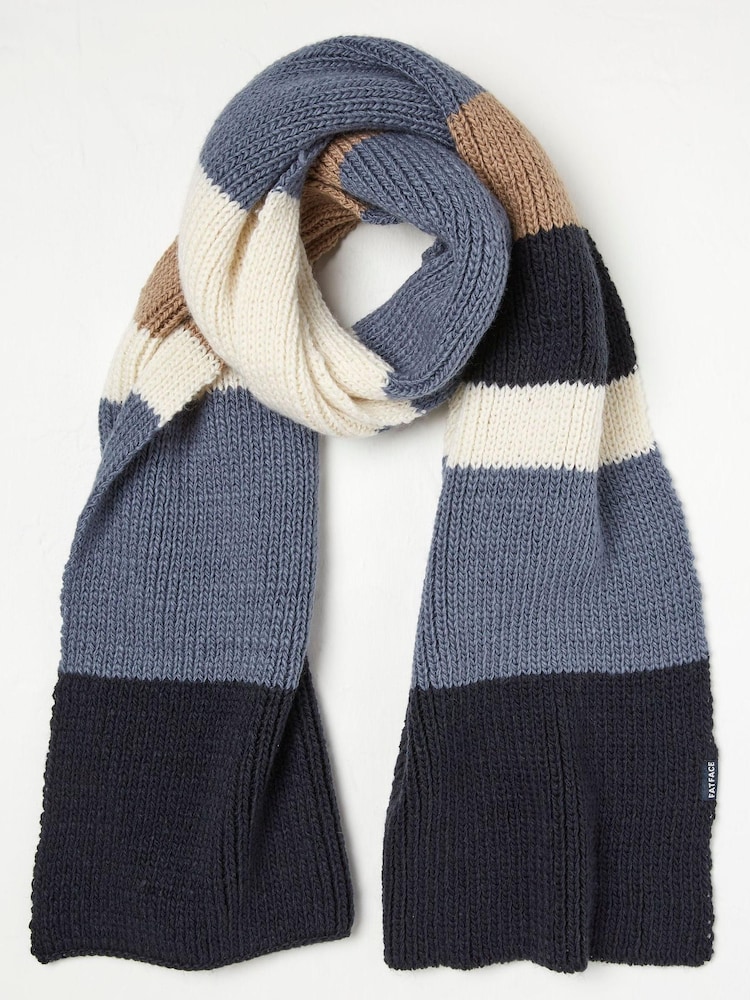 FatFace Blue Colour Block Scarf - Image 1 of 2