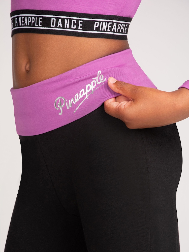 Negro/Morado - Pantalones acampanados de jersey con cintura plegable para niñas - Imagen 2 de 6 Negro/Morado - Pantalones acampanados de jersey con cintura plegable para niñas - Imagen 2 de 6