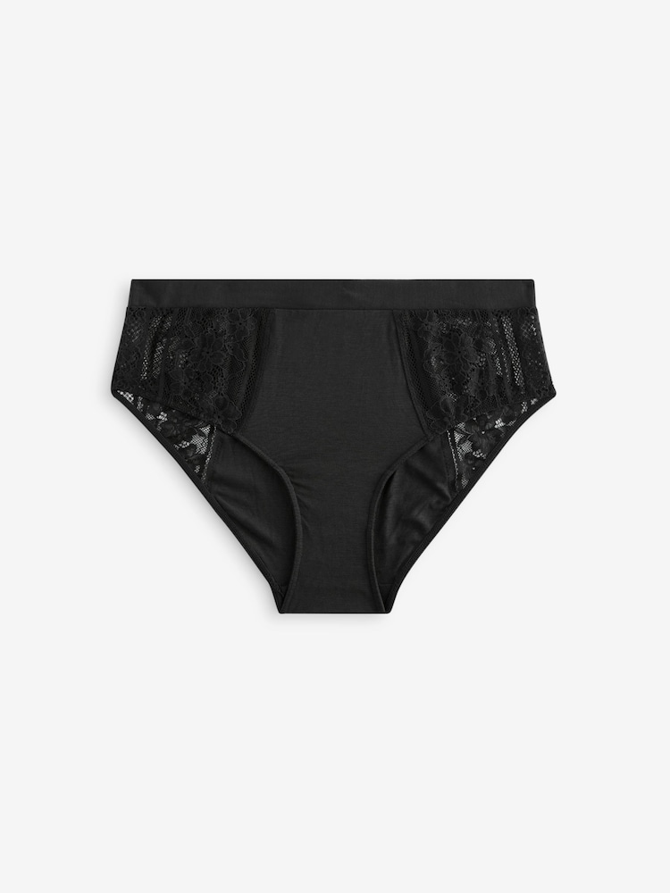 Negro - Pack de 3 braguitas de modal y encaje - Imagen 6 de 6