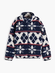 Tommy Hilfiger White Fair Isle Polar Fleece Jacket - Image 1 of 2