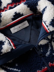 Tommy Hilfiger White Fair Isle Polar Fleece Jacket - Image 2 of 2