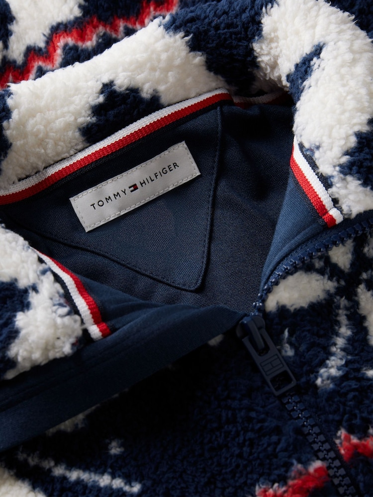 Tommy Hilfiger White Fair Isle Polar Fleece Jacket - Image 2 of 2