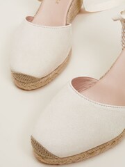 Phase Eight Cream Suede Ankle Tie Espadrille Shoes - Image 2 of 6