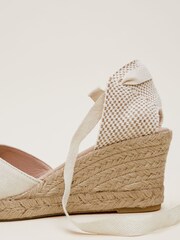 Phase Eight Cream Suede Ankle Tie Espadrille Shoes - Image 3 of 6