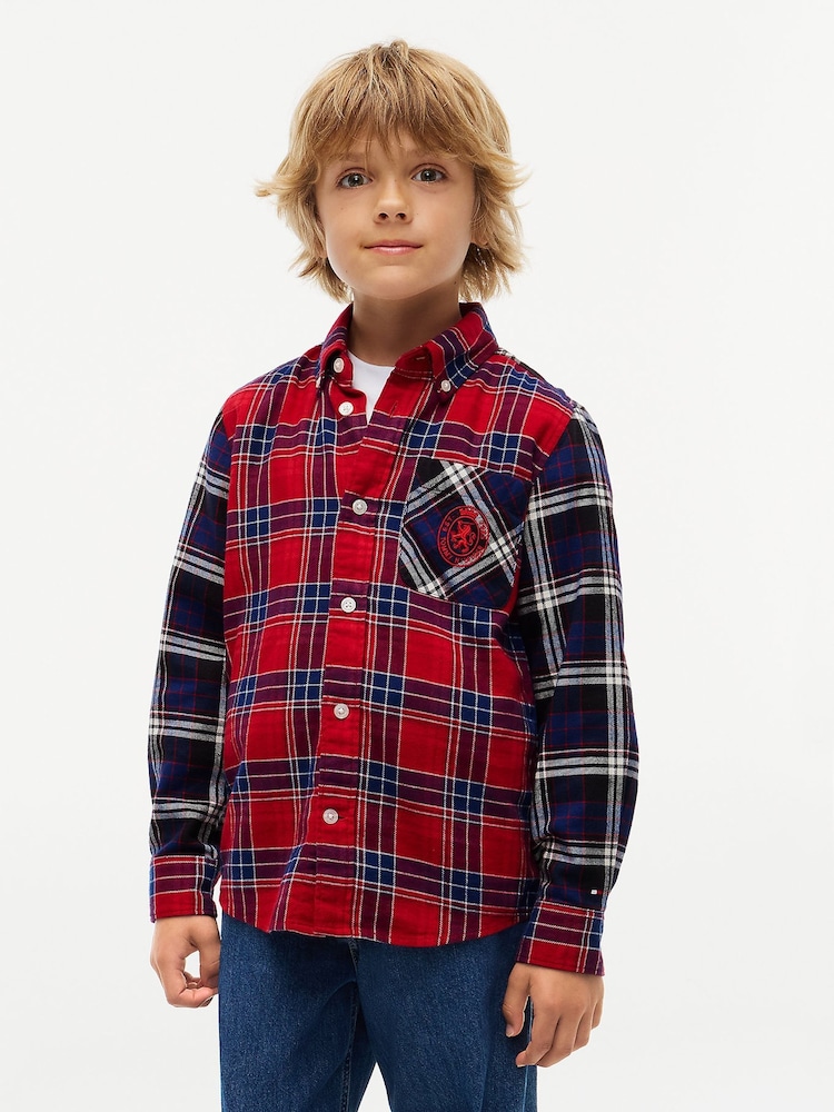 Tommy Hilfiger įprasto kirpimo flanelės marškinėliai su langeliais - 1 paveikslėlis iš 6