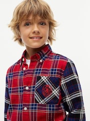Tommy Hilfiger įprasto kirpimo flanelės marškinėliai su langeliais - 3 paveikslėlis iš 6