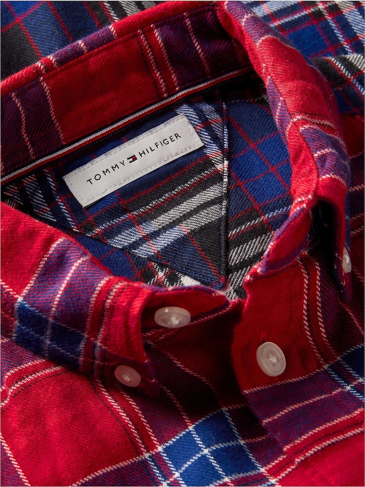 Tommy Hilfiger įprasto kirpimo flanelės marškinėliai su langeliais - 6 paveikslėlis iš 6