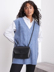 Blue V-Neck Cable Tank - Image 1 of 6