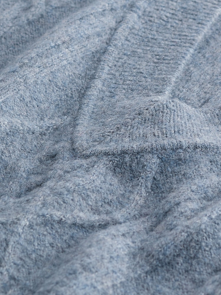 Blue V-Neck Cable Tank - Image 6 of 6