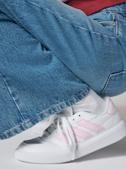 adidas White/Pink Court Block Animal Trainers - Image 1 of 8