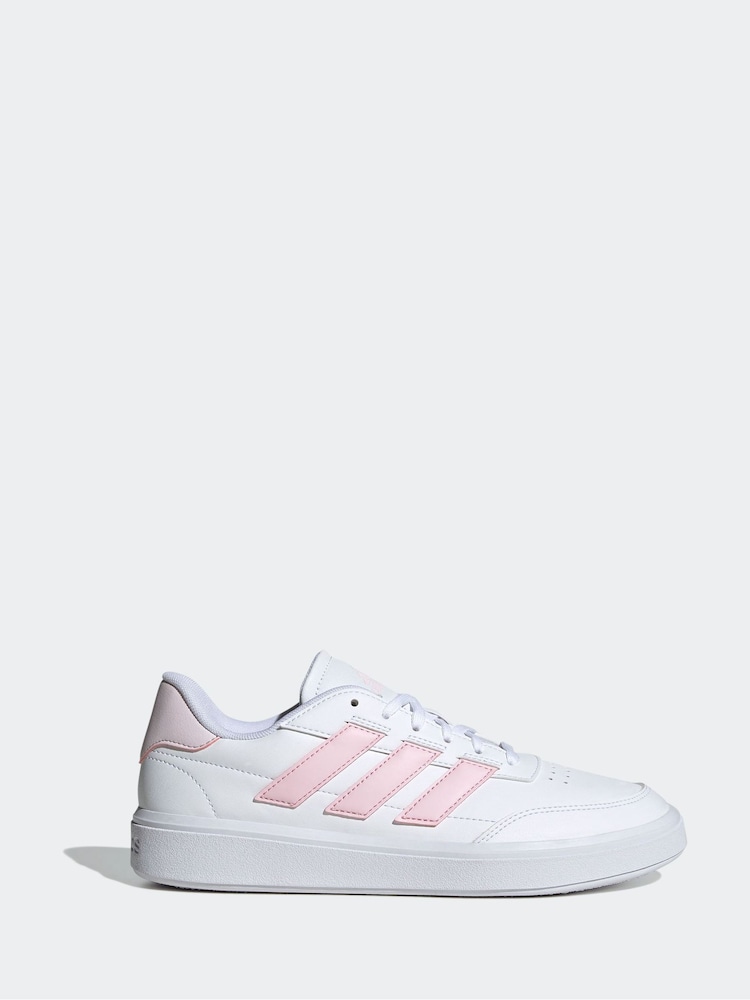 adidas White/Pink Court Block Animal Trainers - Image 8 of 8